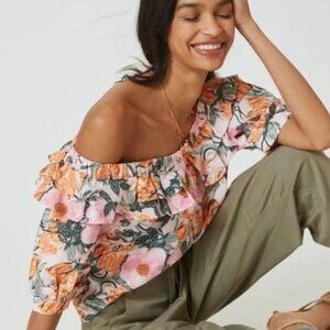 Cecilia Pettersson for Anthropologie Ruffled Off or On the Shoulder Blouse